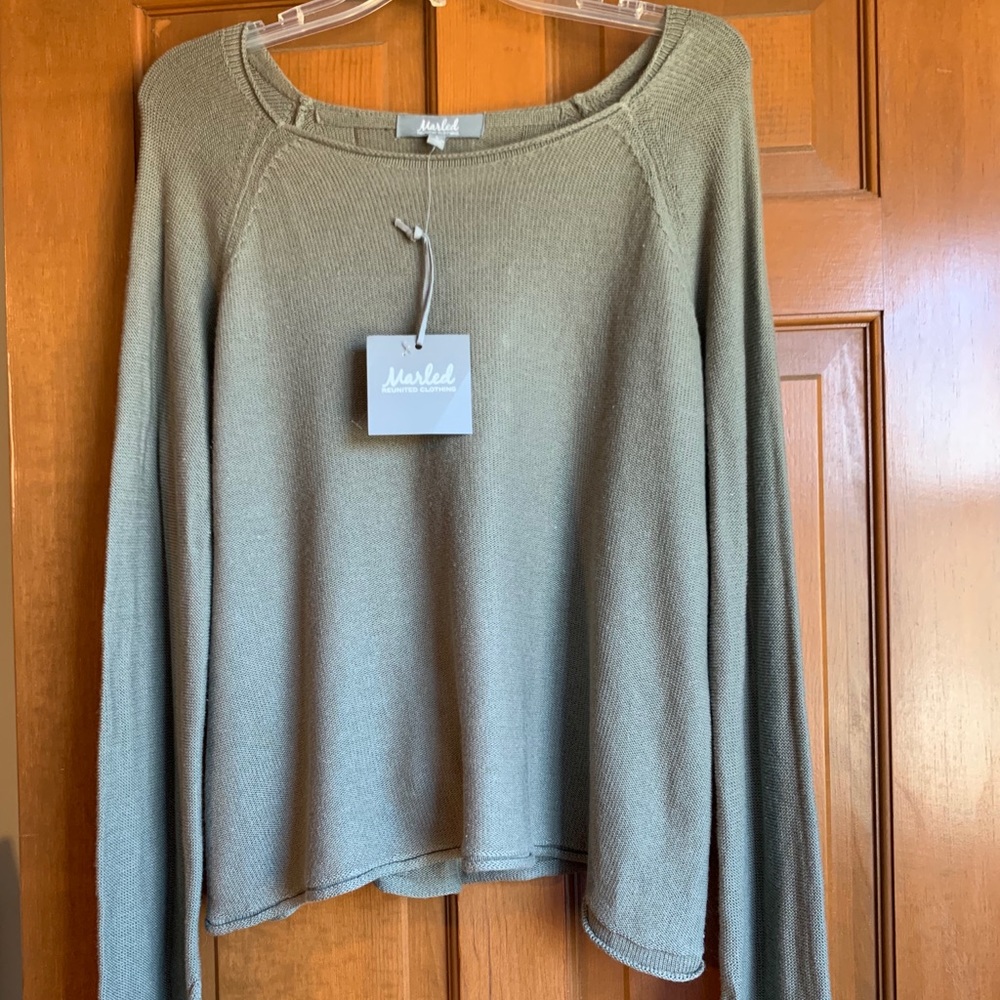NWT Marled Green Sweater
